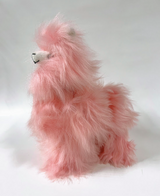 rare pink suri alpaca fiber texture close-up - ethical and sustainable small plushie