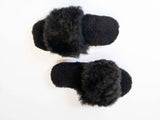 Alpaca Slipper Cross Black