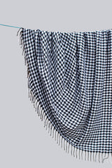 Alpaca Throw Blanket black and white squares