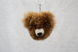 Alpaca Fur Keychain Brown Bear