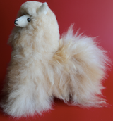 Cloud Touch Brown Alpaca Llama 12 inch — genuine natural undyed first-shearing Huacaya baby alpaca fur handmade in Peru by indigenous Andean artisan families