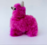 Cloud Touch Hot Pink Alpaca Llama 7 inch — hand-dyed genuine first-shearing Huacaya baby alpaca fur handmade in Cusco Peru by indigenous Andean artisan families