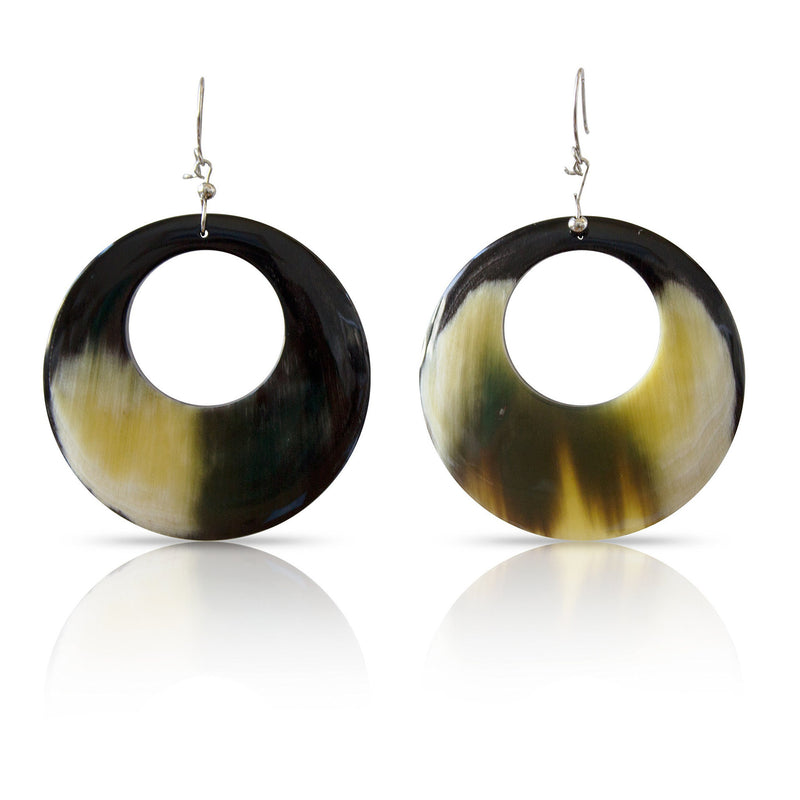 Bull Horn Mixed Oval Earrings