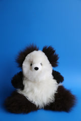 Ethical Alpaca Stuffed Panda Doll | 12" Handmade Huacaya Fur