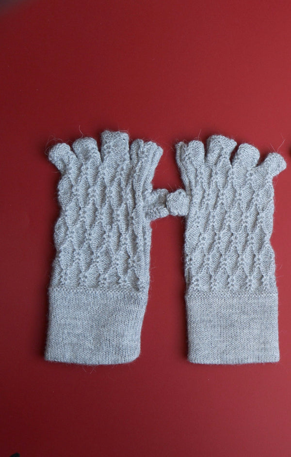 Alpaca Gloves Web Grey