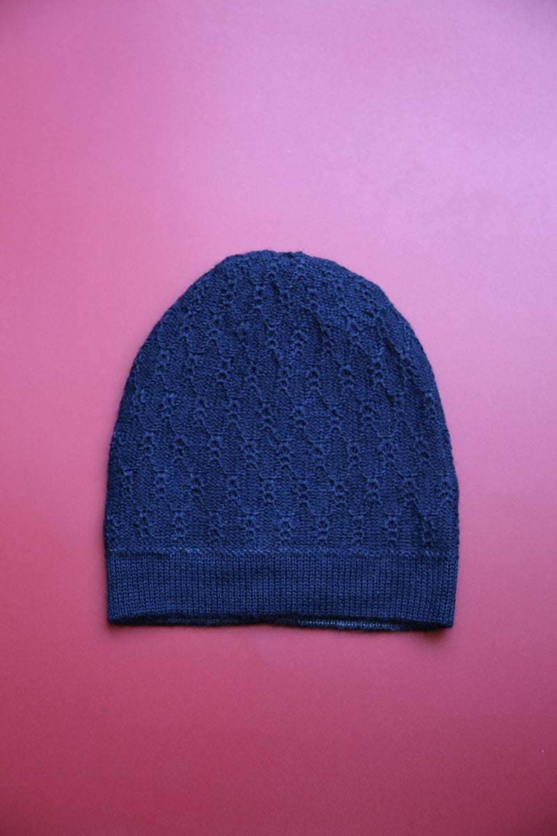 Alpaca Reversible Beanie Web Blue