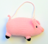Hand Knitted Pig Ornament